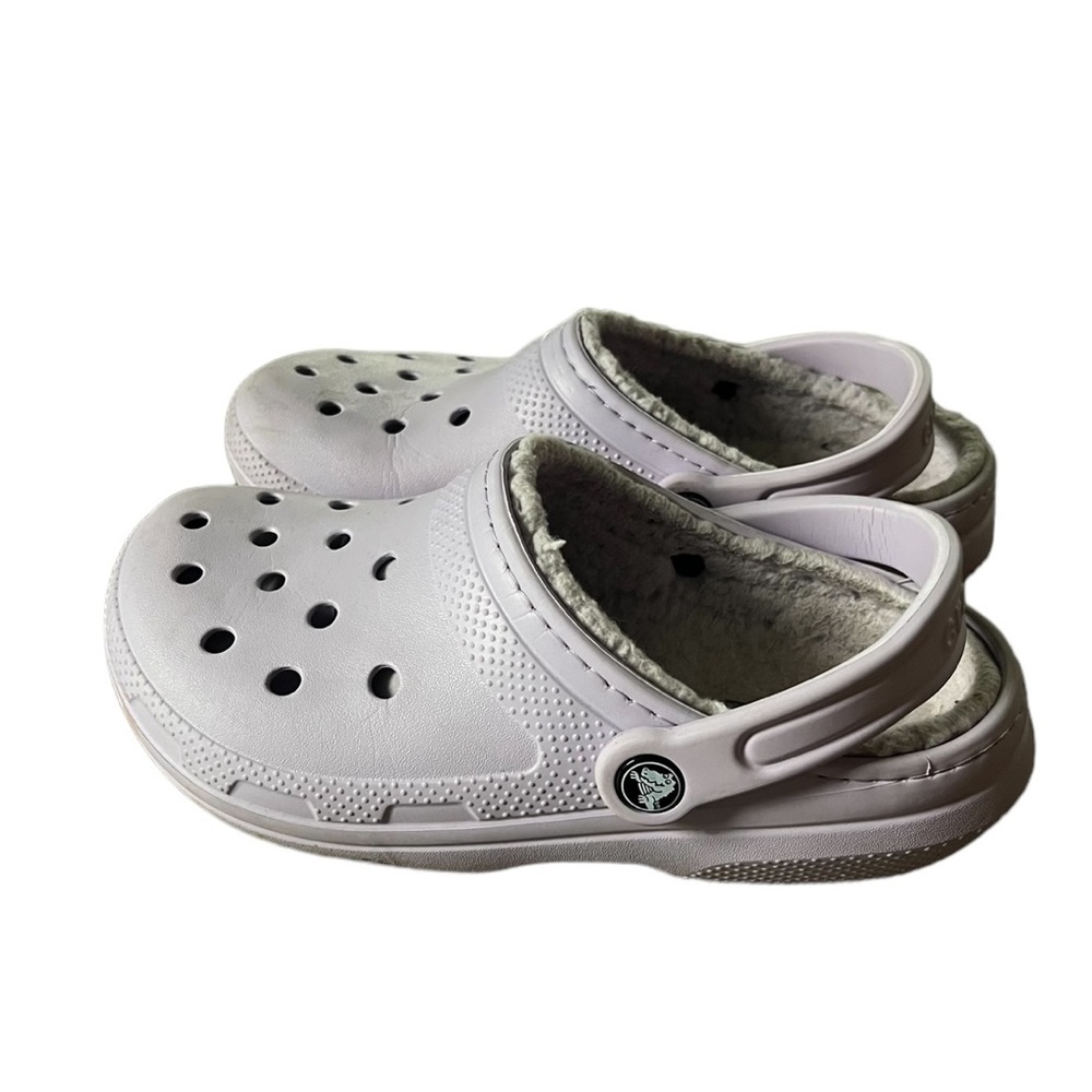 Crocs Womens Faux Fur Lined Classic Clogs in Lavender Size 7 Mens Size 5